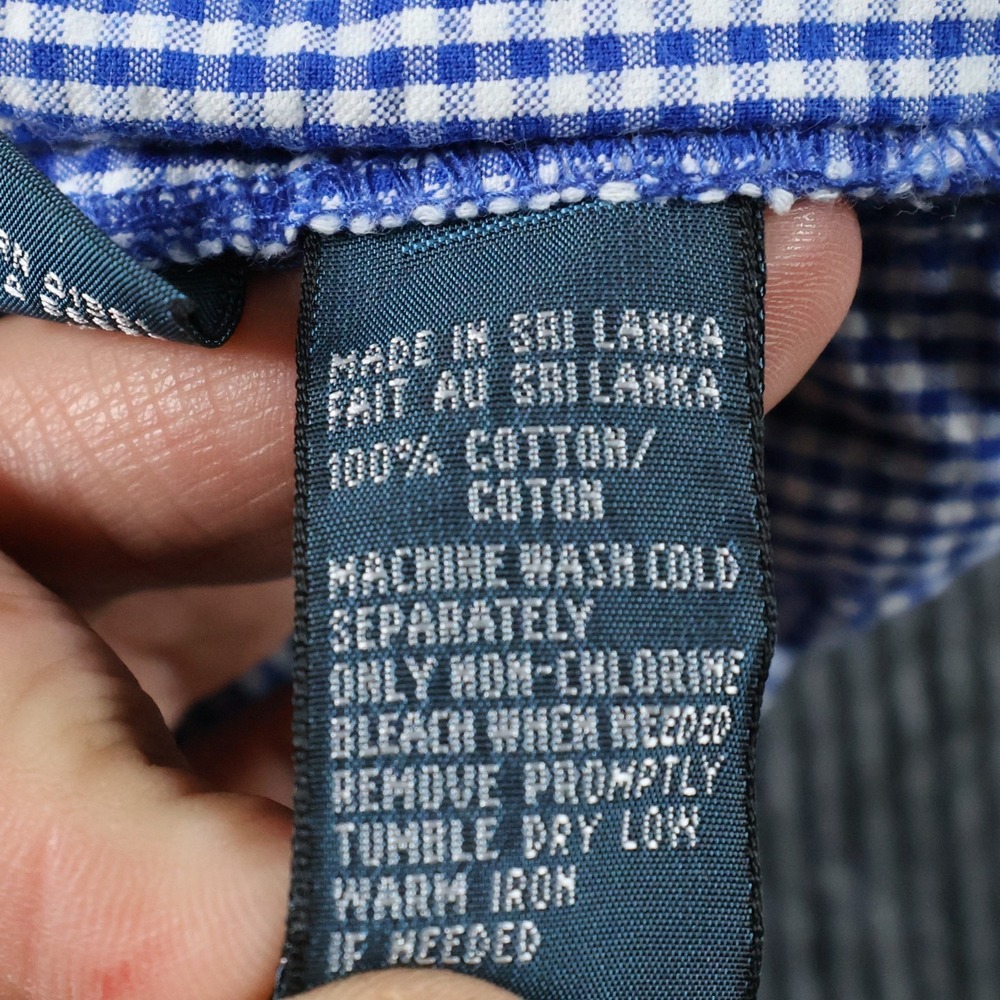 Polo Ralph Lauren Prospect Shorts Mens Size 34 Blue Gingham Seersucker Check Y2K - Picture 6 of 11